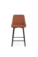 E-STYLO Sgabello da cucina in tessuto ruggine con gambe nere, imbottito con poggiapiedi, 50cm X 44cm H. 94cm.