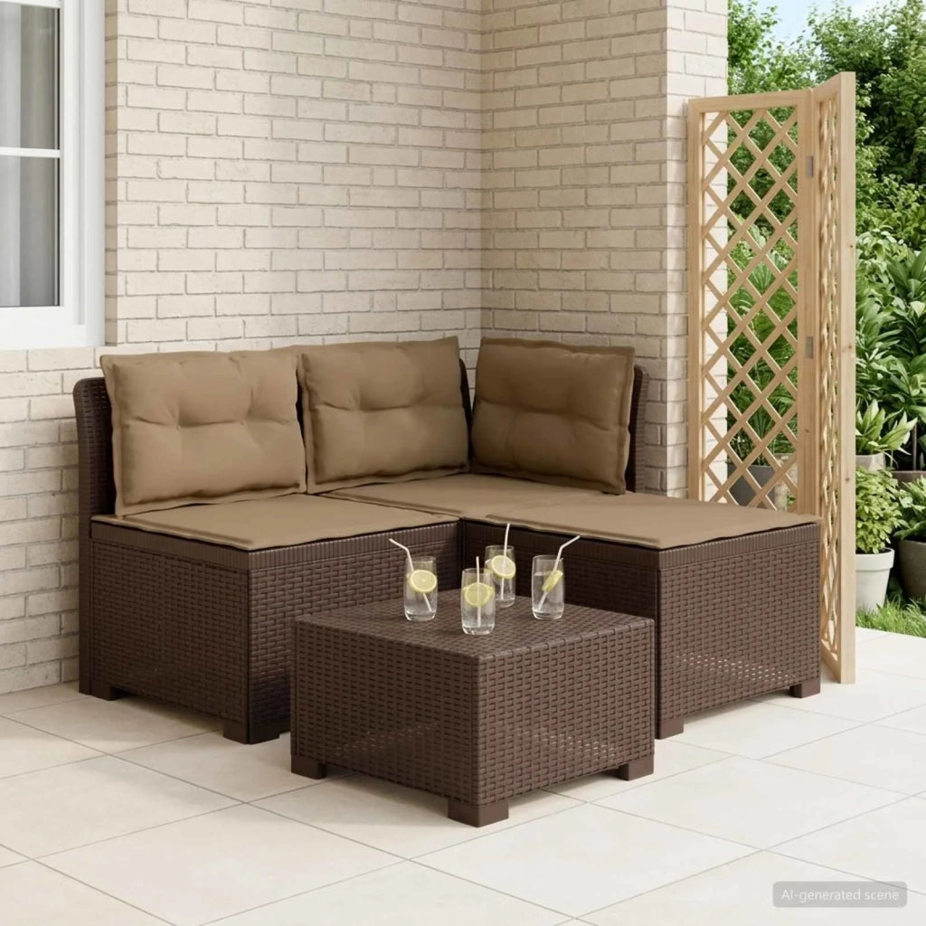 Divano da giardino 3 posti con cuscini in look rattan PP 8011910