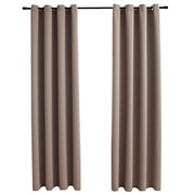 Tende Oscuranti | Tende Blackout con Anelli Metallo 2 pz Grigio Talpa 140x245 cm