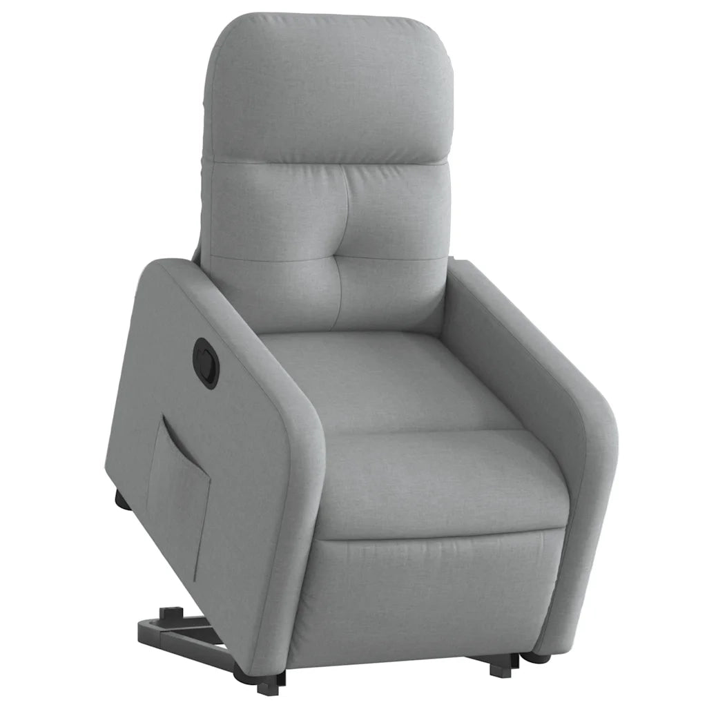 Poltrona Alzapersona Reclinabile Grigio Chiaro in Tessutocod mxl 90440