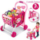 Carrello Spesa Supermarket per Bambina Colore Rosa con Frutta e Verdura 3in1 New