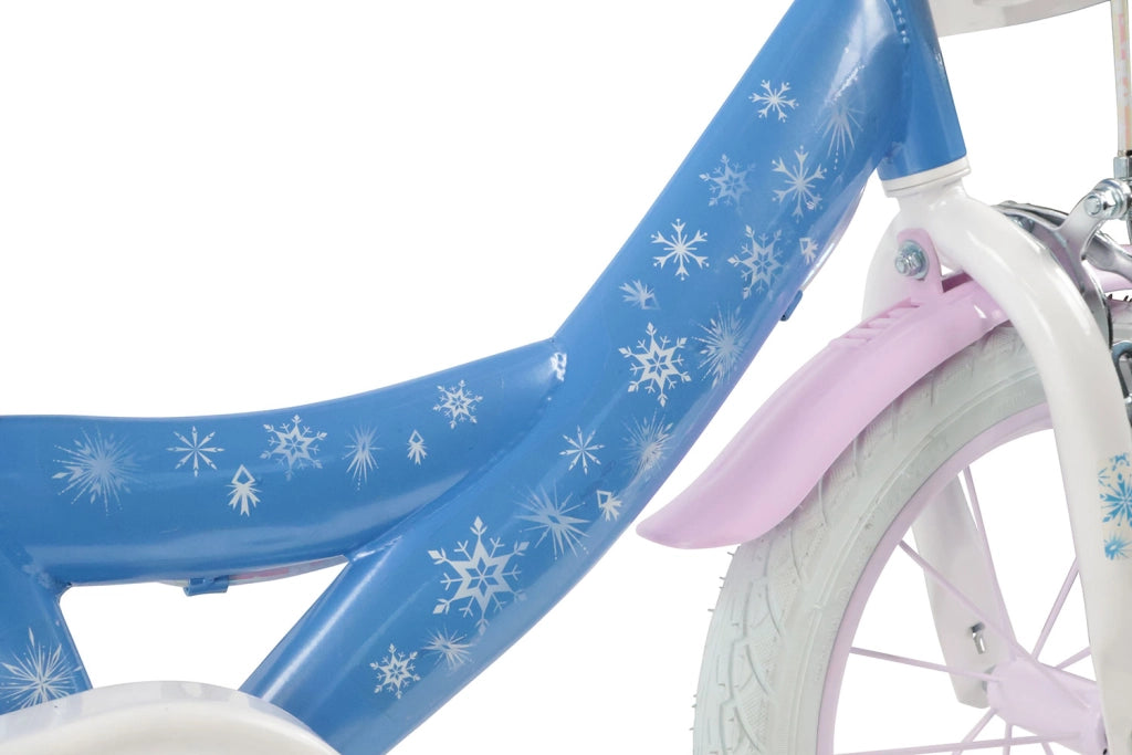Bicicletta per Bambine 14" Disney Frozen Freni Caliper e Stabilizzatori in Acciaio Hi-Ten Azzurro