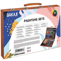 Valigetta Legno Pittore 110pz Colori Pittura Pastelli Acquerelli Professionale