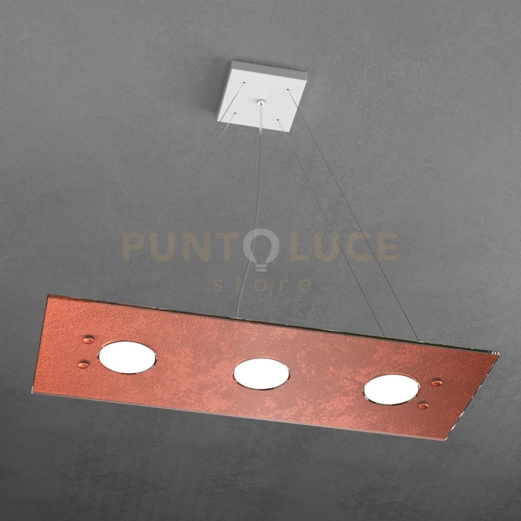 PATH SOSPENSIONE 3+2 LUCI BIEMISSIONE FOGLIA RAME 1141-S3 R+2-FR
