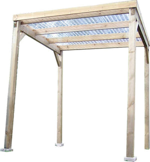 PERGOLA TETTOIA CARPORT FORESTA LEGNO IMPREGNATO CM 200X200