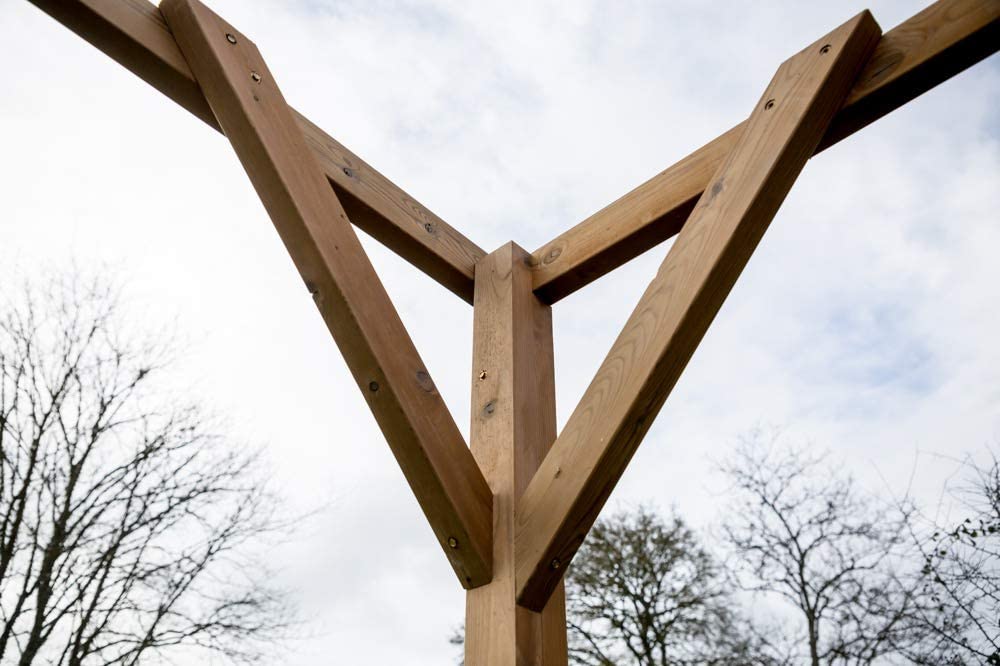 PERGOLA TETTOIA CARPORT FORESTA LEGNO TRATTATO ALTA TEMPERATURA CM 300X296