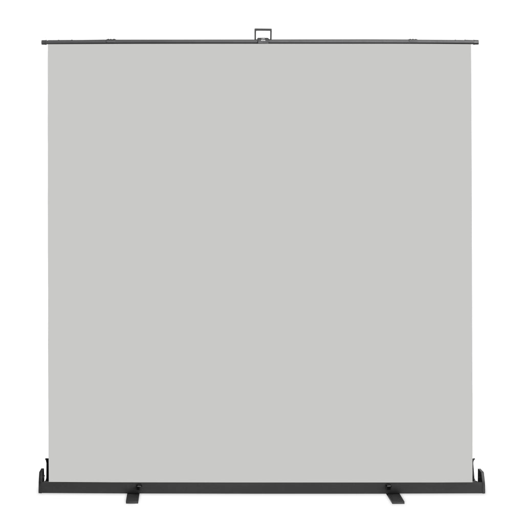 Fondale fotografico roll-up grigio 210x220, sfondo portatile con scatola di trasporto per fotoshooting, sistema autoportante, telo ingualcibile per studio fotografico