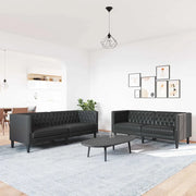 Divano per Soggiorno 2 pcs Nero 194 x 74,5 x 70,5 cm 3385862
