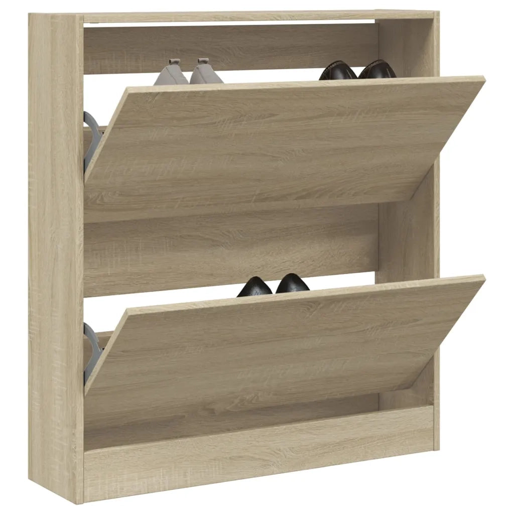 Scarpiera-Scaffale per scarpe Rovere Sonoma 80x21x87,5 cm in Legno Multistrato