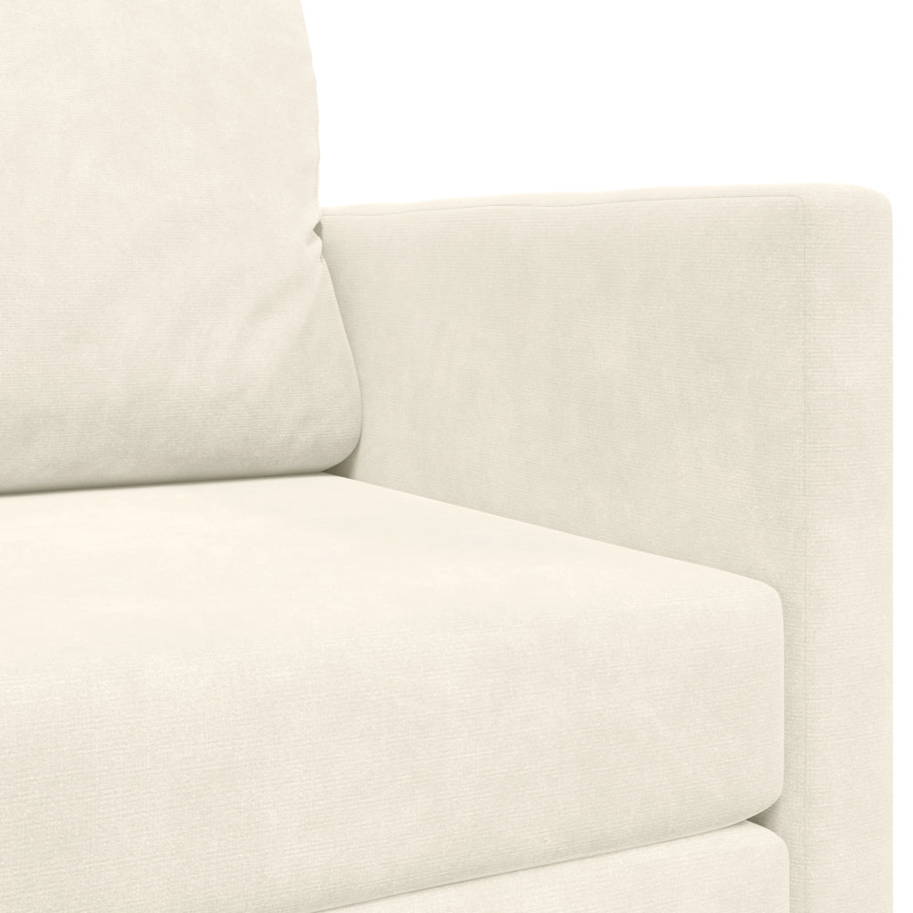 Divano Letto da Terra 2-in-1 Panna 124x204x61 cm Velluto