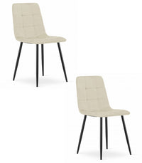 Sedia VALORA PYRA - Moderna in velluto beige con gambe nere x 2