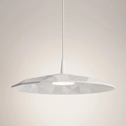 Angled Lampada a sospensione a LED, design moderno con diffusore in ceramica artigianale, finitura bianca, 8W, 2700K, diametro 40cm, modello 2700