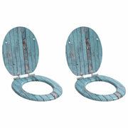 Sedile per toilette con chiusura morbida 2 pcs Blu 44 x 38 cm 3414537