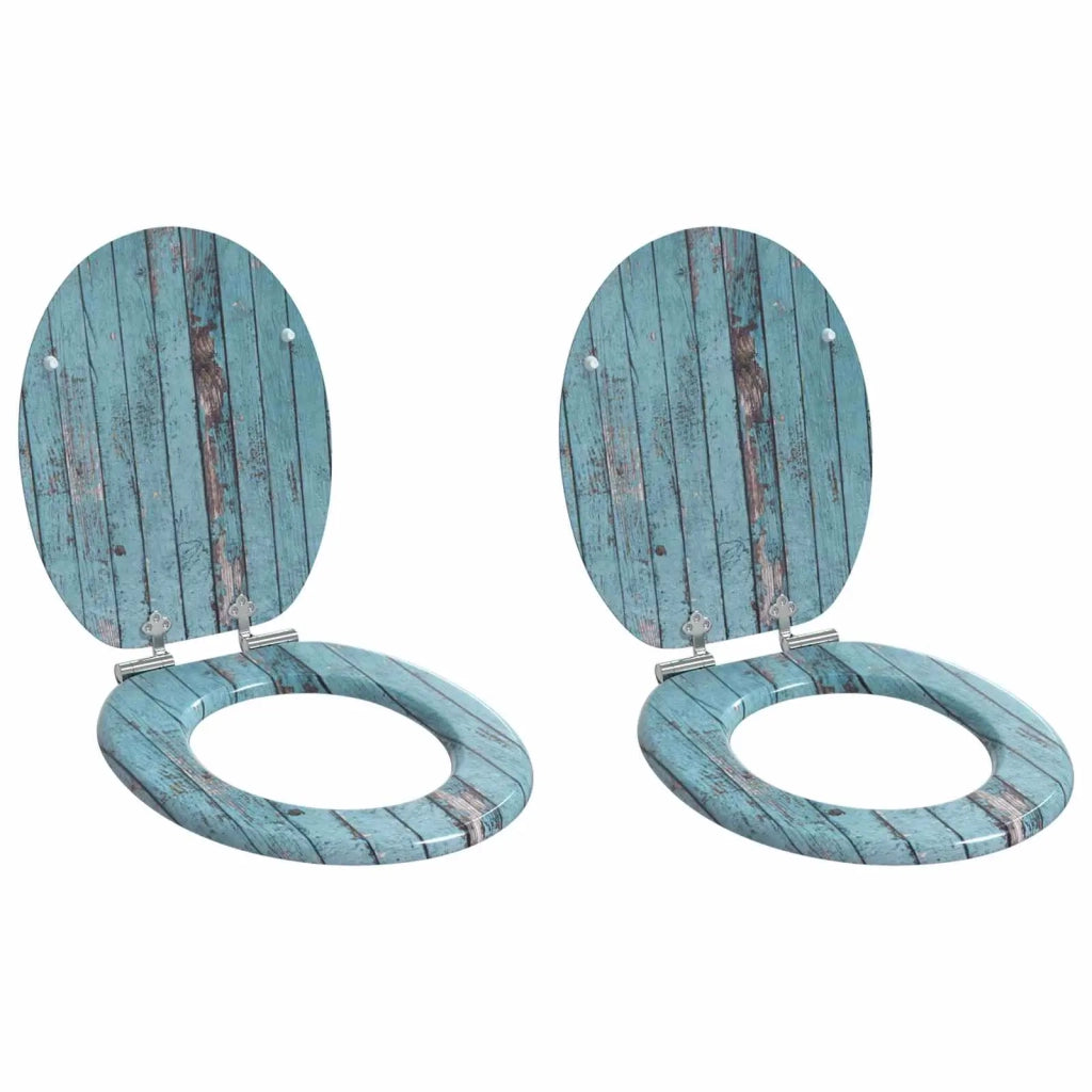 Sedile per toilette con chiusura morbida 2 pcs Blu 44 x 38 cm 3414537