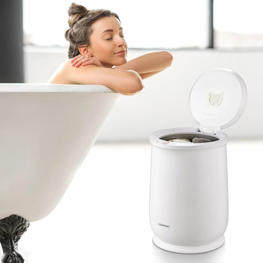 Scalda Asciugamani a Secchiello 21L Scaldasalviette Portatile con Timer 20-90 Min e Asciugatura 2-5 Ore Bianco