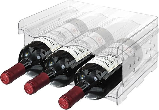 Cassetti per Bottiglie in Vetro - Racks per Bottiglie in Vetro - Organizzatore per Acqua - Contenitore in Vetro - Biberon con Bolle - Biberon per Smoothie - Biberon per Bambini - 6 Cassetti per Bottiglie in Vetro
