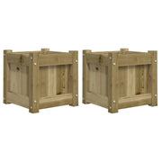 2 pz Fioriere | Cassetta per fiori | Vaso da Giardino in Legno di Pino Impregnato