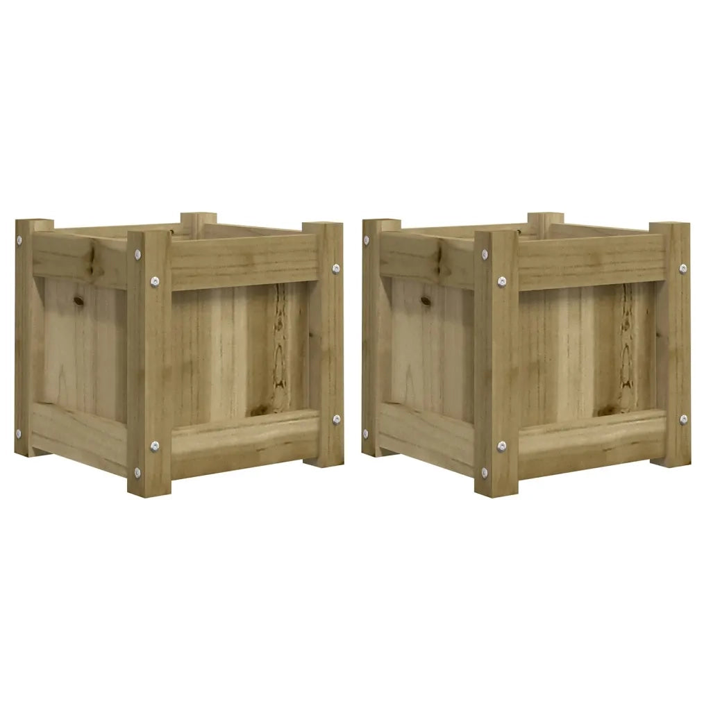 2 pz Fioriere | Cassetta per fiori | Vaso da Giardino in Legno di Pino Impregnato