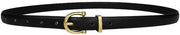 Set di cinture per donna a due pezzi, cintura sottile per jeans, cintura in PU pelle per donna con chiusura in oro, cintura moda per abiti da sera (nero, marrone)