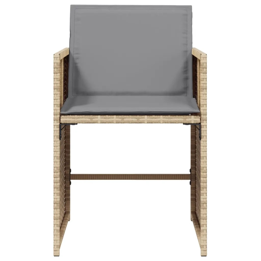 Sedie da Giardino con Cuscini 4 pz | Sedie da Esterno Beige Misto in Polyrattan