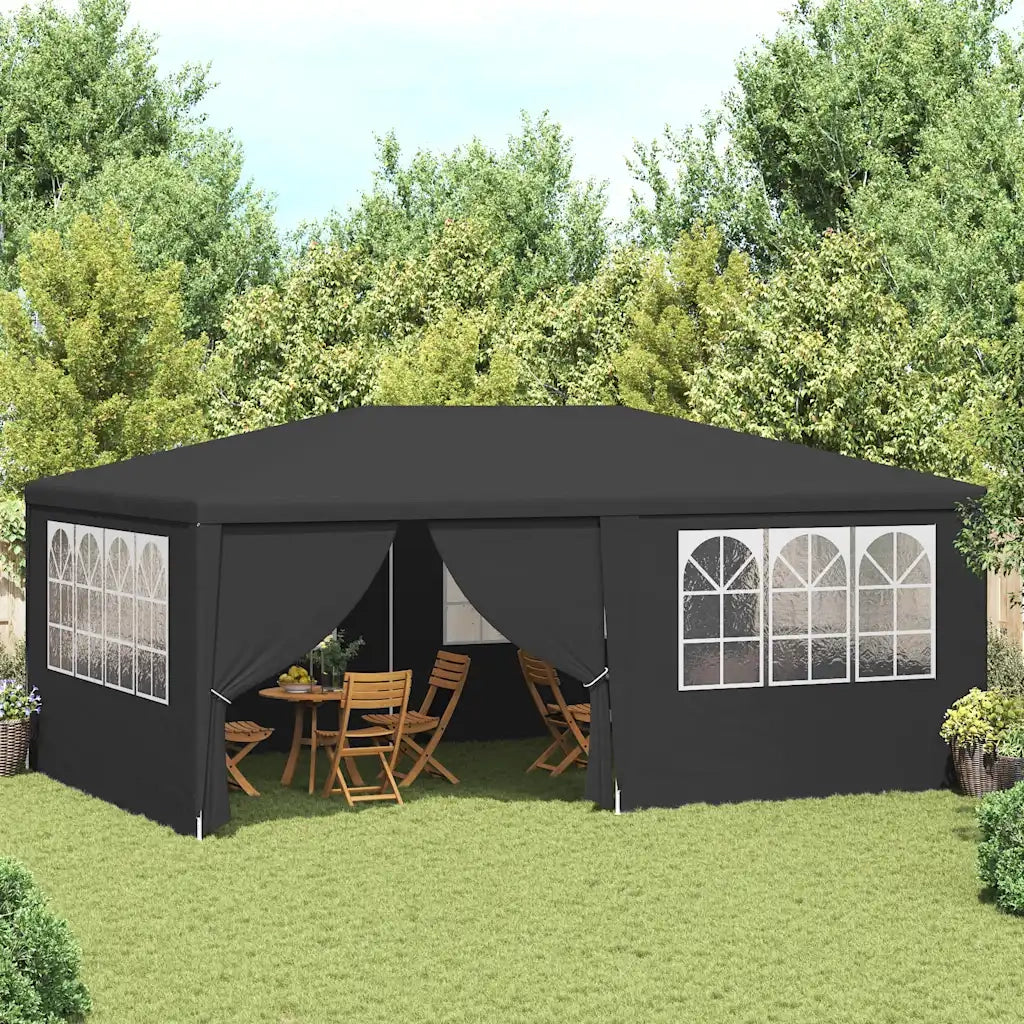Gazebo | Pergolato Professionale con Pareti 4x6 m Antracite 90 g/m2