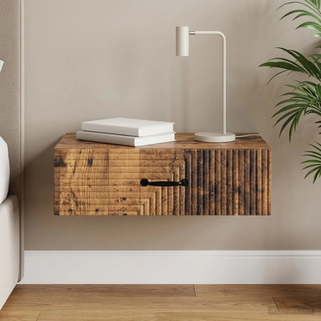 Tavolino da Parete Laterale Legno antico 59 x 34,5 x 17 cm 898663