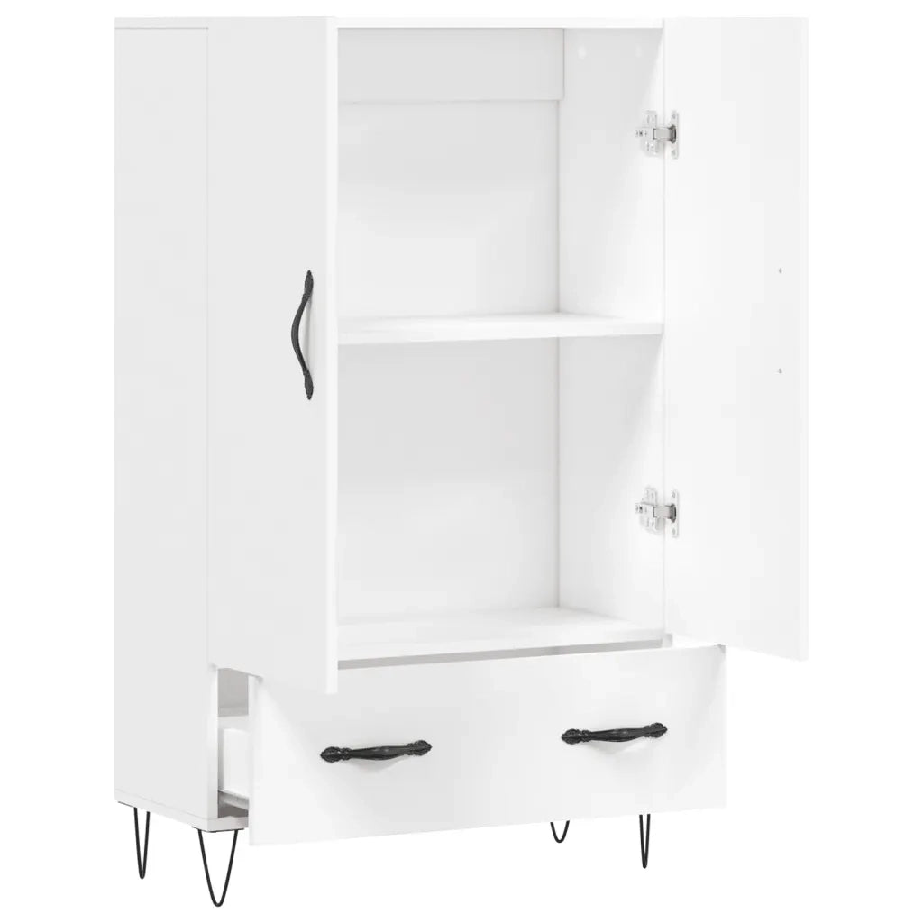 Credenza-Buffet-Armadio da cucina Bianca 69,5x31x115 cm in Legno Multistrato 101185