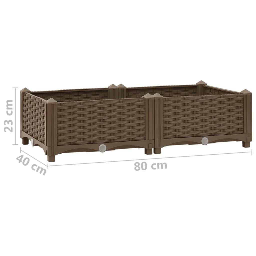 Fioriera rialzata per piante e fiori giardino 80 x 40 x 23 cm polipropilene 02_0000943