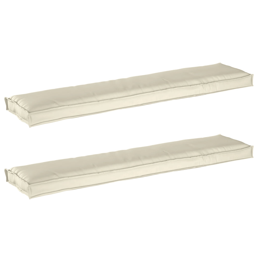 Cuscini per panca 2 pezzi Crema 180x40x8 cm in tessuto Oxford