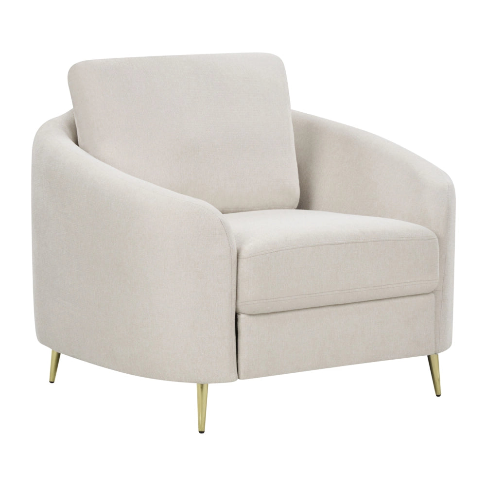 Set da soggiorno due divani e una poltrona in tessuto bouclè beige chiaro 6 posti piedi dorati curve soffici