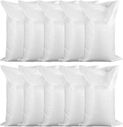 Pacchetto di 10 sacchi in tessuto PP, 65 x 108 cm sacchi per grano, sacchi per sabbia da riempire, sacchi in tessuto per 50 kg (bianchi)