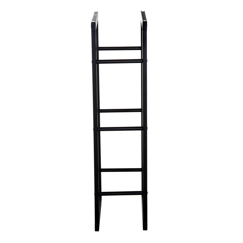 Portalegna Legnaia in Ferro 60x25x100 cm da Interno Max 100Kg  Nero
