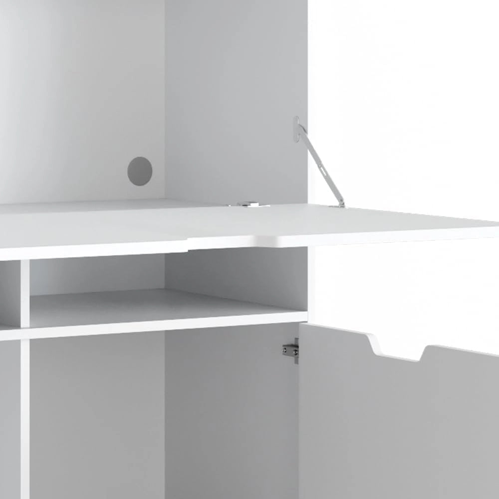 Scrivania per segretaria Berdi, Bianco, 110 x 45 cm, adatto come postazione di lavoro per home office o studio