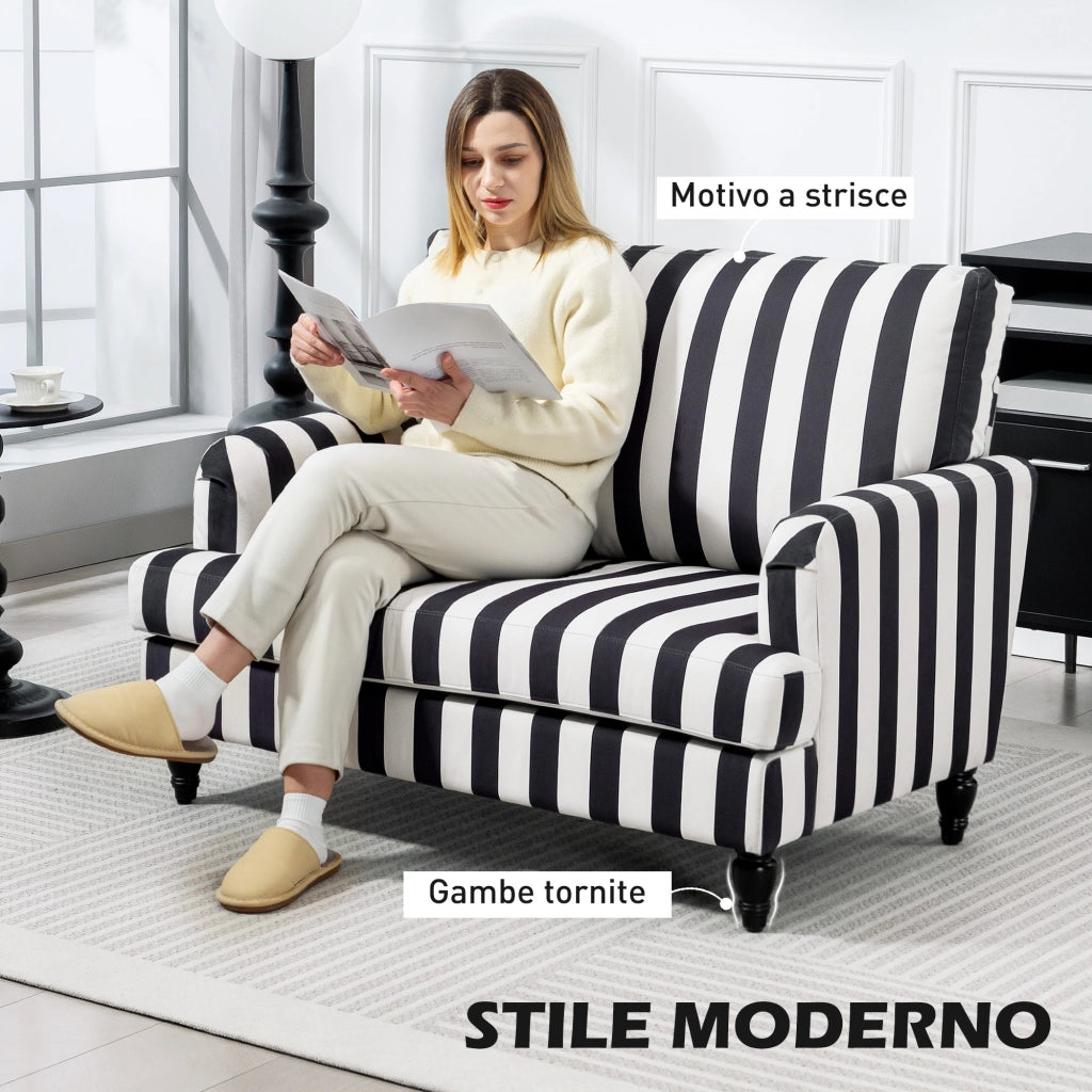 Poltrona Relax in Velluto ¨C Zephmum ¨C Nero e Bianco 115x82x82