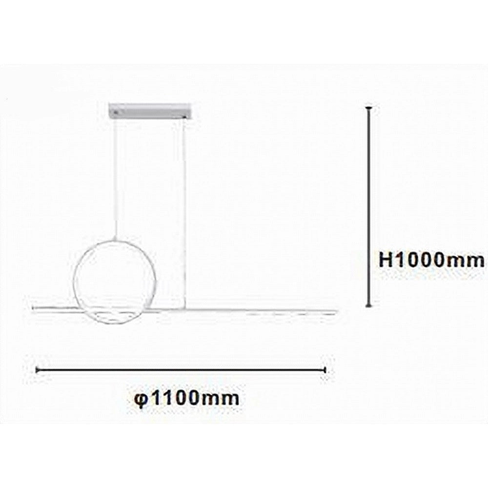 Trade Shop - Lampadario A Sospensione Led 48w Design Cerchio Linea Bianca Ip20 Luce 6500k 33580 -