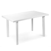 Trade Shop - Tavolo Rettangolare Da Giardino Esterno Velo Bianco 126x76x72cm Resistente 008944 -
