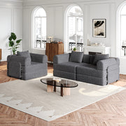 Divano Letto 2 in 1 con Vano Portaoggetti ¨C MINIMAL ¨C Chenille, Struttura Metallo