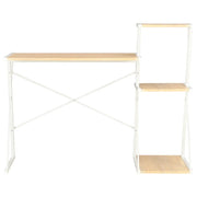Scrivania con Ripiano Bianca e Rovere 116x50x93 cm 20291