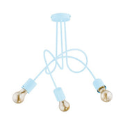 Plafoniera bimbi Alfa Tango blu 3 luci E27 metallo