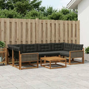 Set di divani da esterno con cuscino 7 pcs Naturale e Nero 3381276