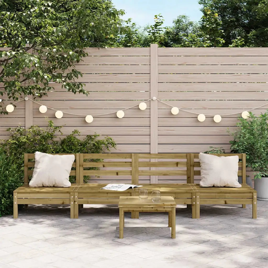 Divano da esterno-Divani Senza Braccioli da Giardino 4pz Legno di Pino Impregnato