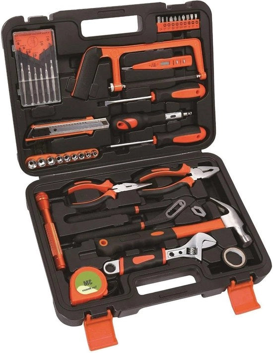 Cassa degli strumenti con set di 200 pezzi di attrezzi - Rosso.
