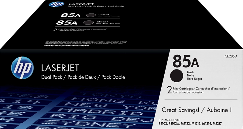 HP Confezione da 2 cartucce originali di Toner nero LaserJet 85A