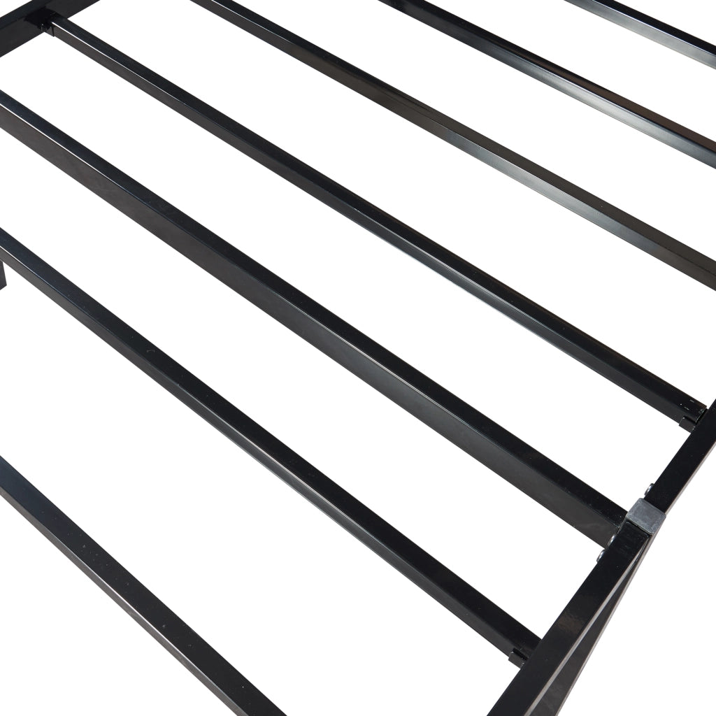 Struttura Letto Singolo Vårdö 90 x 200 cm in Acciaio Nero [en.casa]