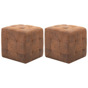 Comodini 2 pz Marrone 30x30x30 cm in Similpelle Scamosciata