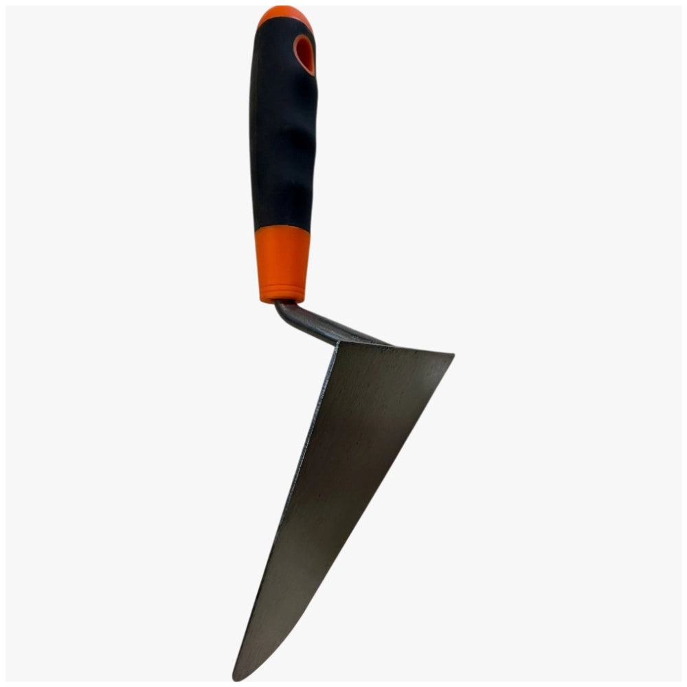 Cazzuola punta tonda da 160 mm manico ergonomico antiscivolo gomma edilizia