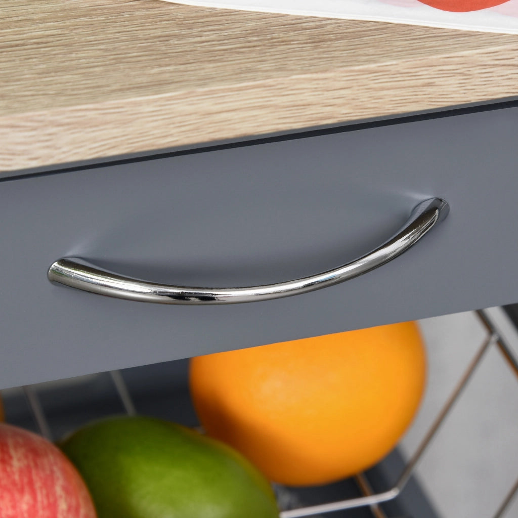 Tavolino da cucina con carrello e rotelle ¨C zephmum ¨C legno quercia chiaro