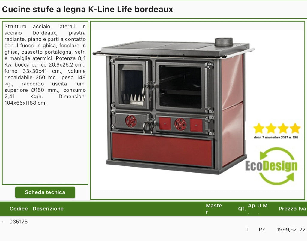 CUCINA LEGNA K-LINE LIFE BORDEAUX - CASAE'