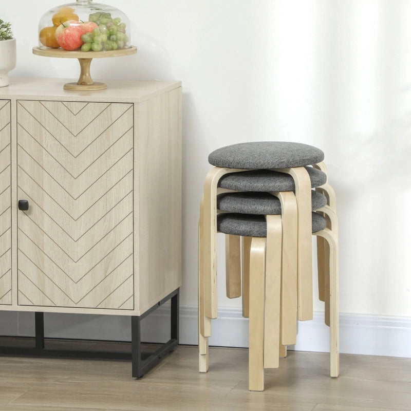 SGABELLO Impilabile 40x40x45 cm Grigio Set da 4 pezzi