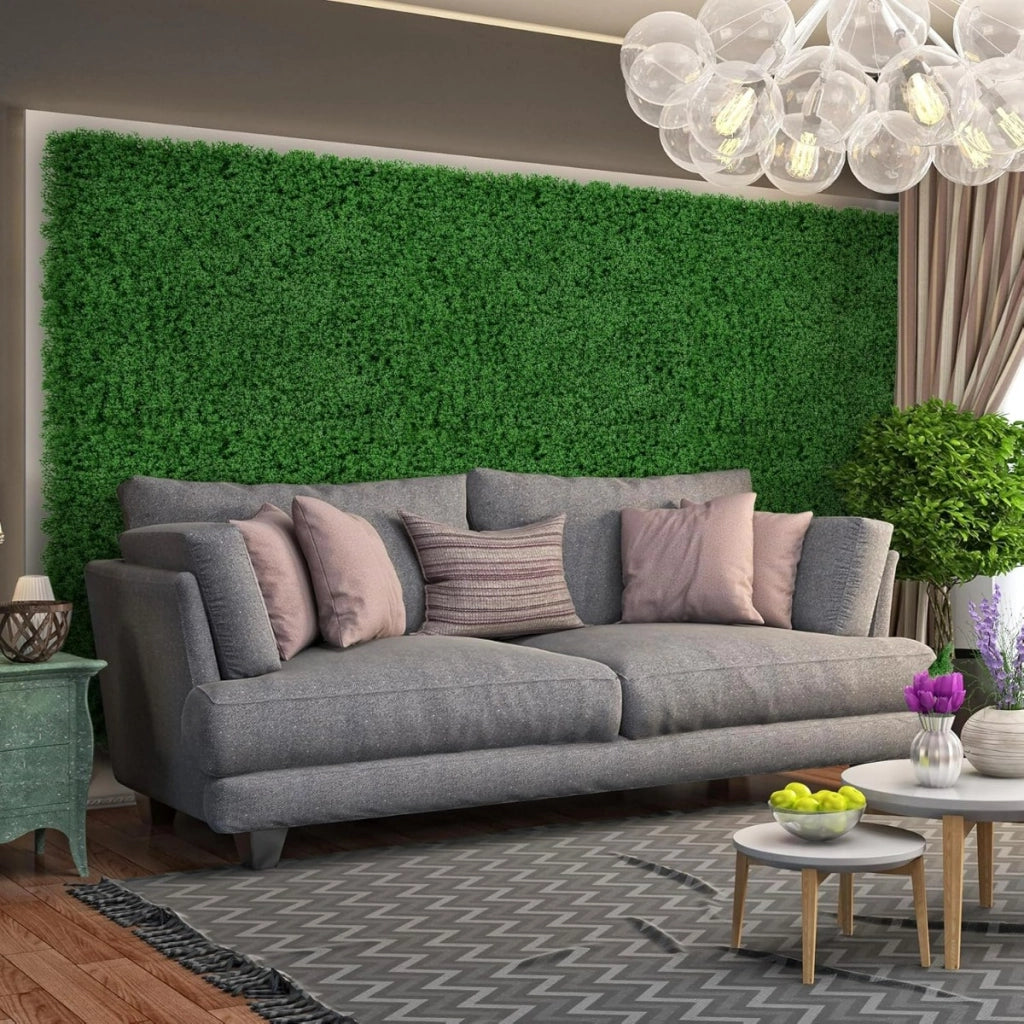 12 Pezzi pannelli di muschio verde finto in erba artificiale 50,5 x 50,5 cm, Schermo di privacy da balcone e casa-Decorazioni da giardino